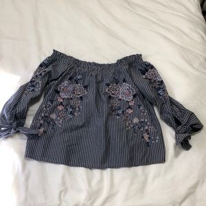 Strapless floral top